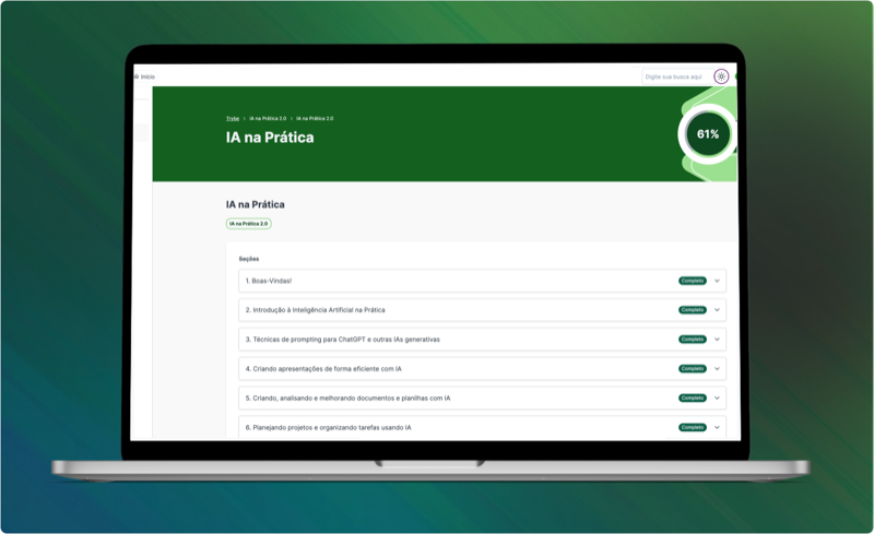Plataforma de curso online de IA para advogados